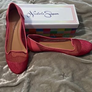 Hot pink flats
